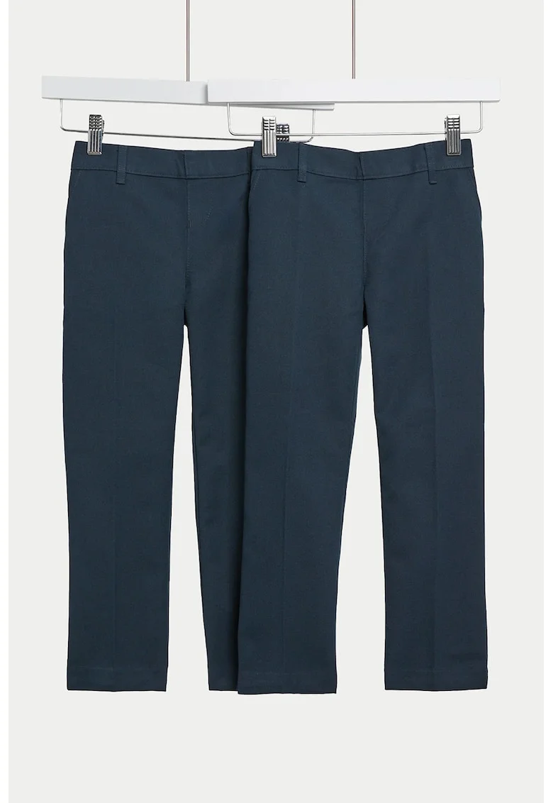 Set de pantaloni uni - 2 perechi, Albastru inchis