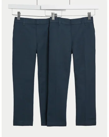 Set de pantaloni uni - 2 perechi, Albastru inchis