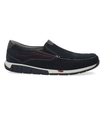 Pantofi loafer din nubuc si cusaturi laterale