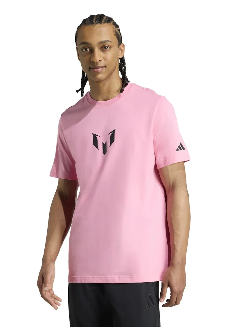 Tricou de bumbac pentru fotbal Messi, Roz pastel