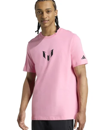 Tricou de bumbac pentru fotbal Messi, Roz pastel