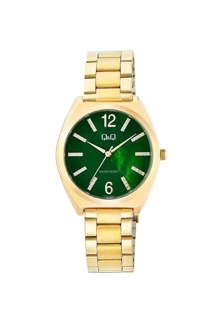 Ceas analog de dama,  Auriu/Verde