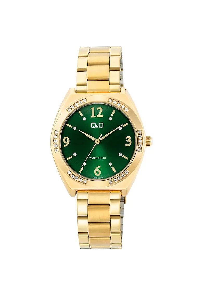 Ceas analog de dama,  Auriu/Verde