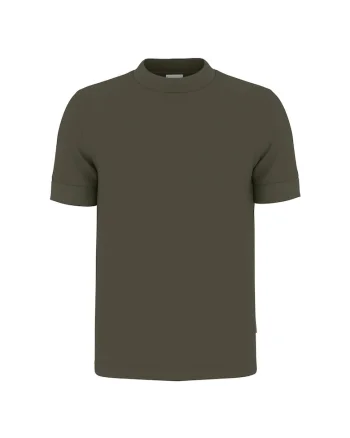 Tricou uni cu decolteu la baza gatului, Verde inchis
