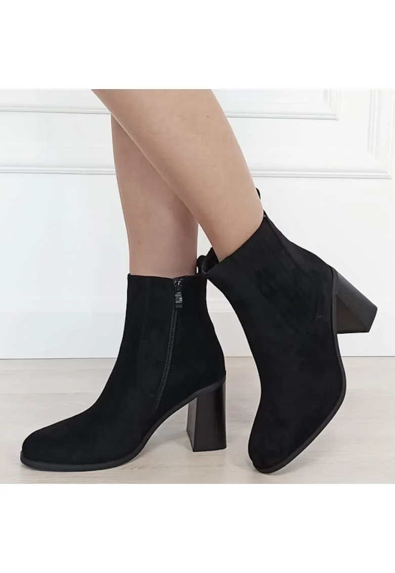 Botine negre elegante 1619 115 18864, Negru