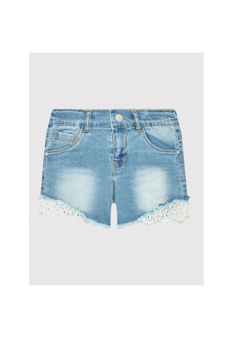 Pantaloni scurti din denim fete  13197440, Bumbac/Poliester reciclat, 128 CM, Albastru