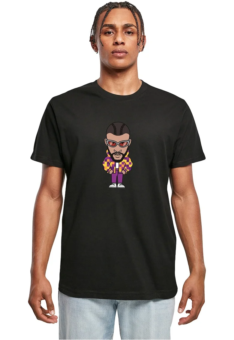 Tricou din bumbac cu imprimeu, Maro inchis/Negru/Galben sofran