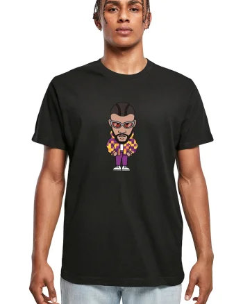 Tricou din bumbac cu imprimeu, Maro inchis/Negru/Galben sofran