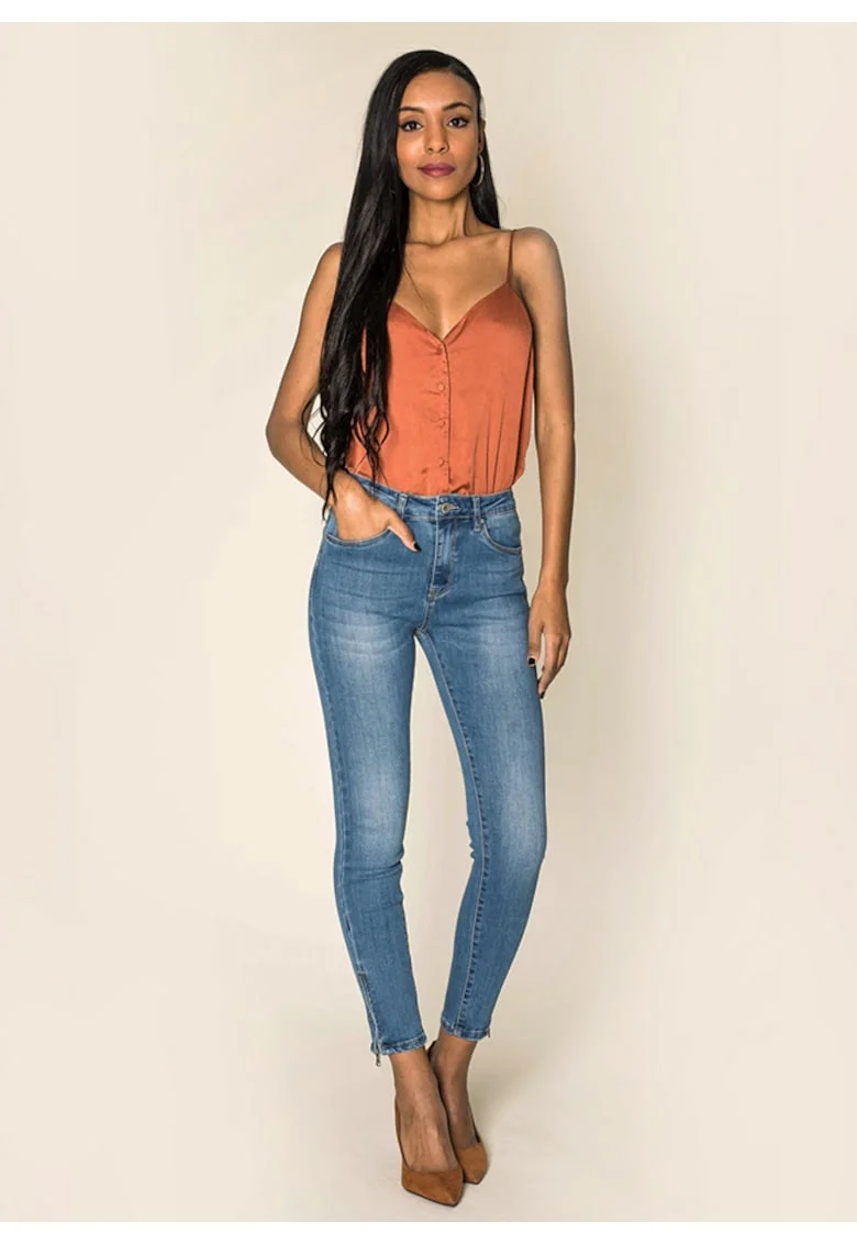 Blugi Dama Albastri Slim  P117-5 M10 18430, Albastru