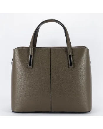 Geanta mare taupe inchis din piele naturala 8922 130 18900, Maro taupe