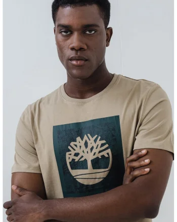 Tricou cu decolteu la baza gatului si imprimeu contrastant, Verde pal