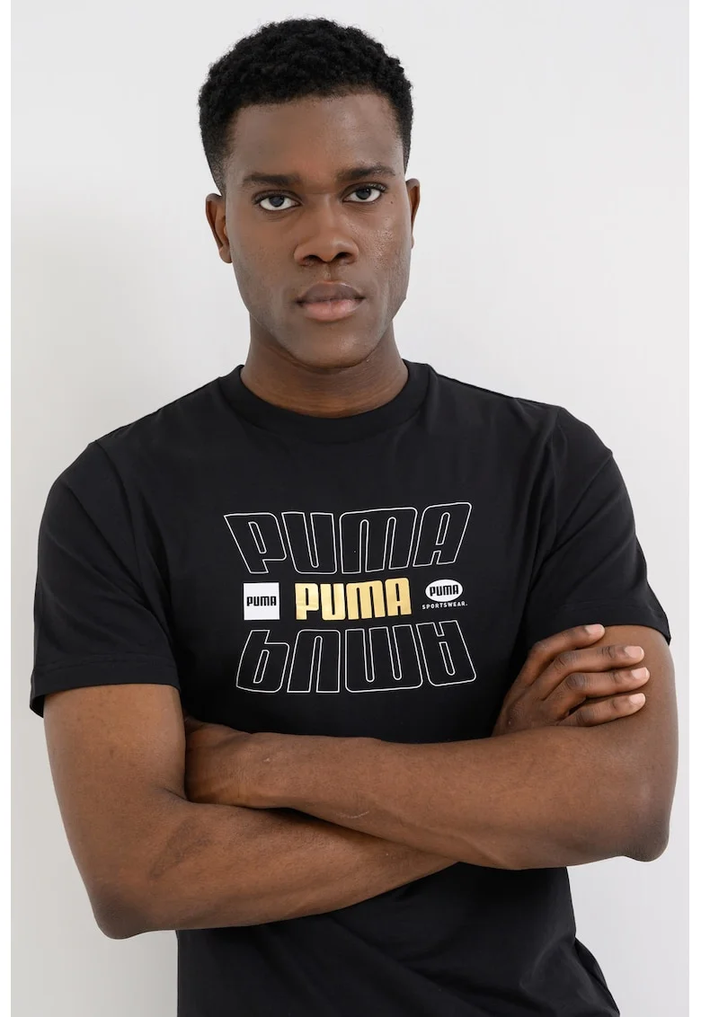 Men, Tricou cu imprimeu logo Ess Lab Holiday, Negru