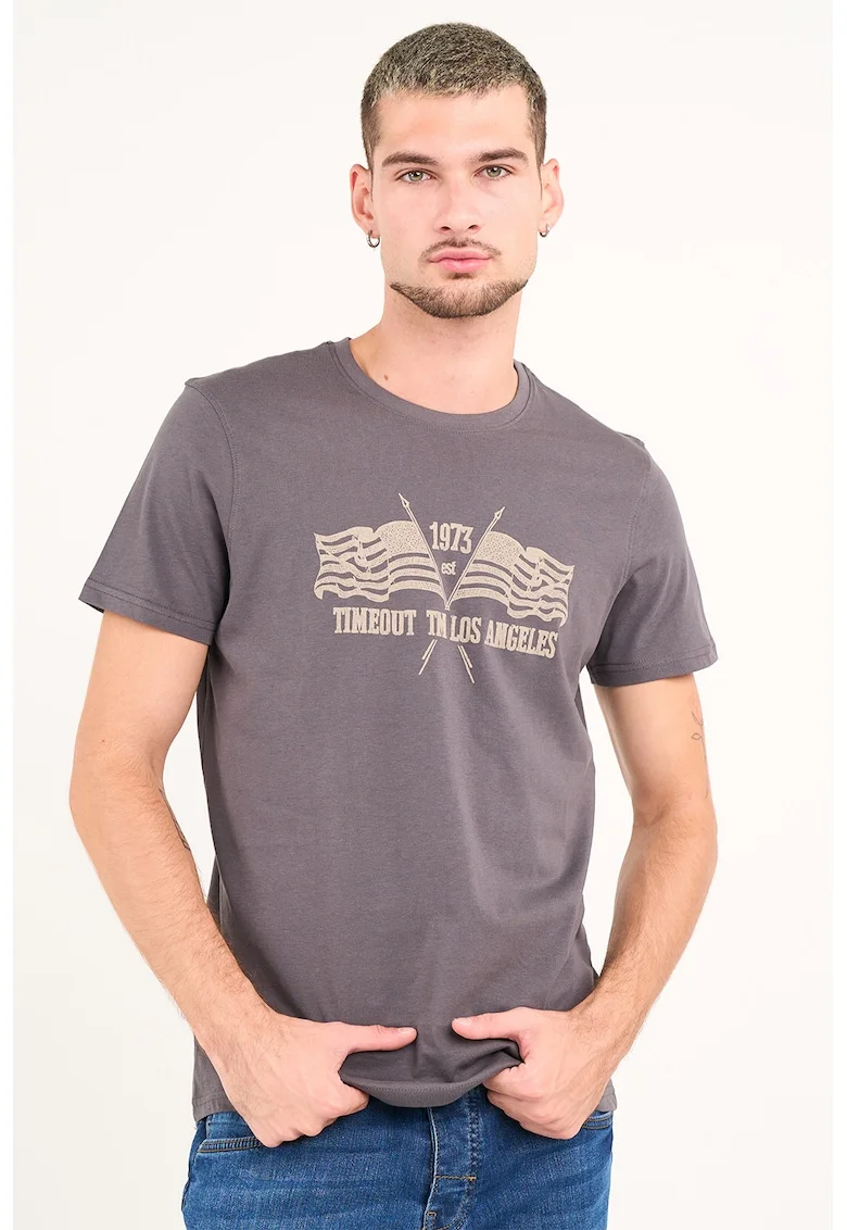 Tricou regular-fit din bumbac, Galben pal/Lila pal