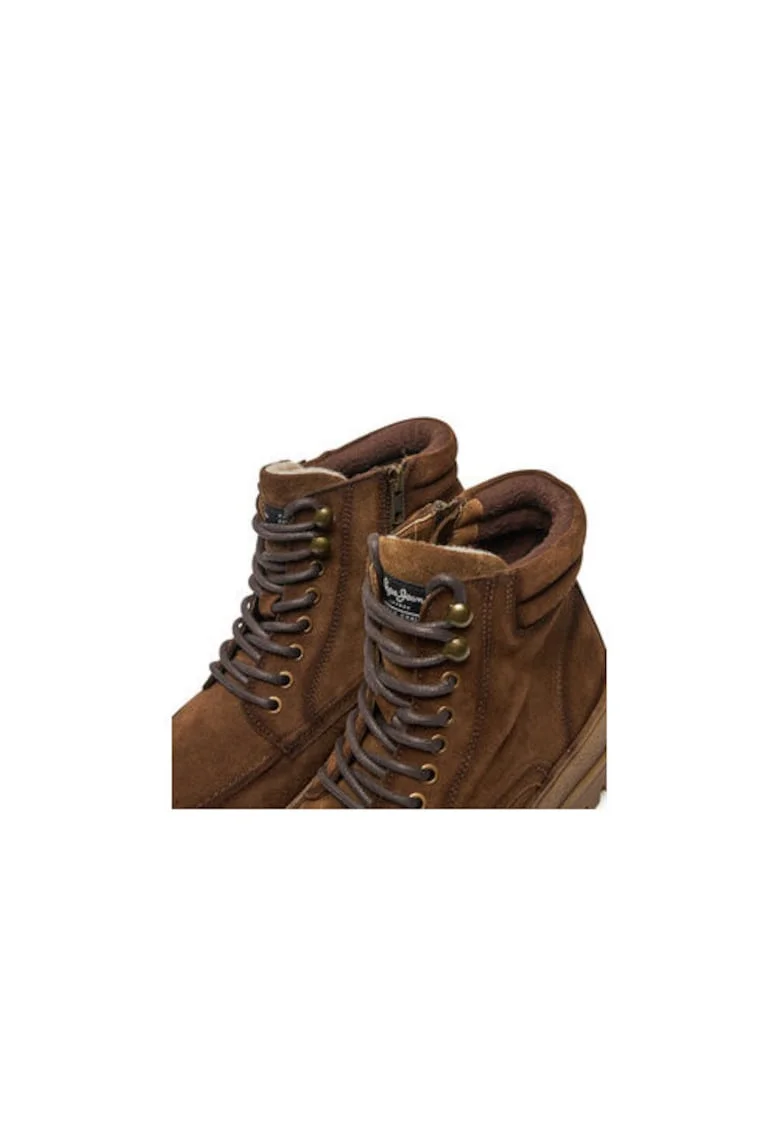 Bocanci de drumetie barbati  PMS50250, Piele naturala, Maro, Maro