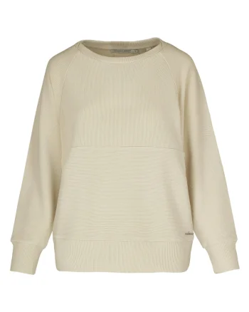 Hanorac pentru femei,  B-Mink, crem, XL, dungi, material cu textura canelata
