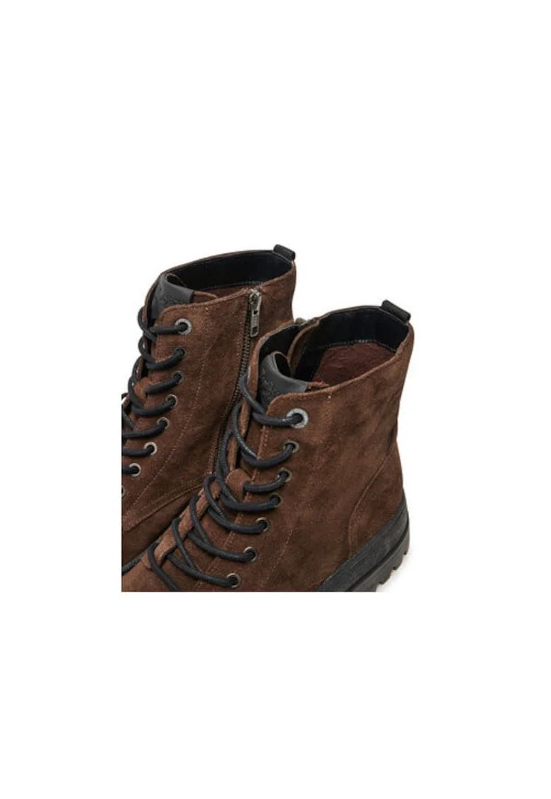 Bocanci de drumetie barbati  PMS50249, Piele naturala, 41 EU, Maro