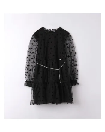 Rochie din tull pentru fete,  0.7722, Negru, Negru