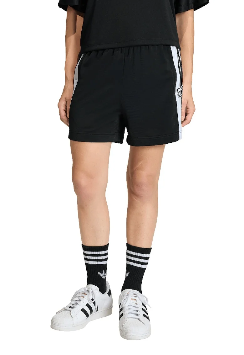 Pantaloni scurti cu capse laterale Adibreak, Alb/Negru