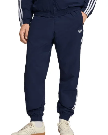 Pantaloni de trening cu benzi contrastante si terminatii cu fermoar Firebird, Alb/Albastru ultramarin
