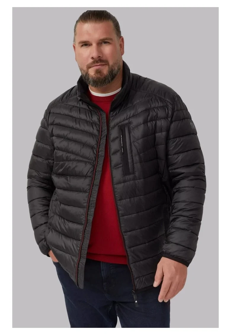 Big Sizes Jacheta barbati, fara gluga cu buzunare oblice si croiala Regular fit, Negru
