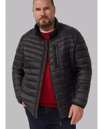 Big Sizes Jacheta barbati, fara gluga cu buzunare oblice si croiala Regular fit, Negru
