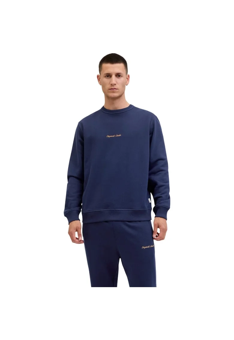 Bluza JACK &JONES Norrebro Emb Sweat Crew 48664, Albastru
