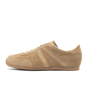 Pantofi sport din piele si piele intoarsa, Bej