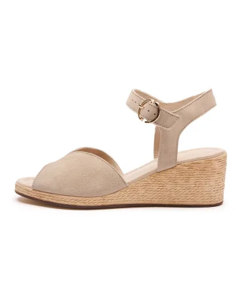 Sandale cu talpa wedge Hayley, Bej