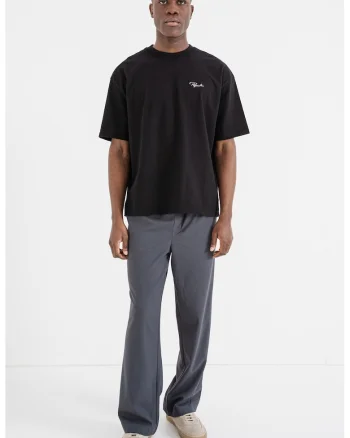 Tricou lejer de bumbac, Alb/Negru