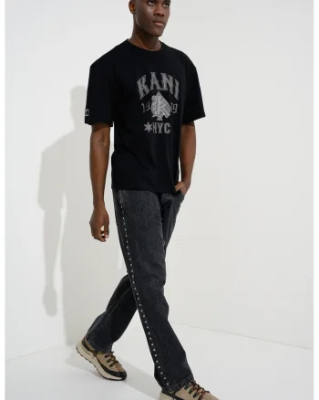 Tricou din bumbac cu imprimeu logo, Negru/Gri cenusiu