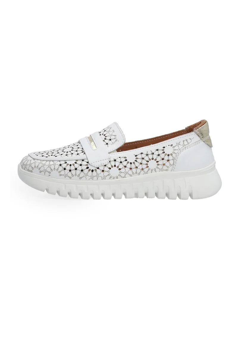 Pantofi loafer din piele cu model perforat