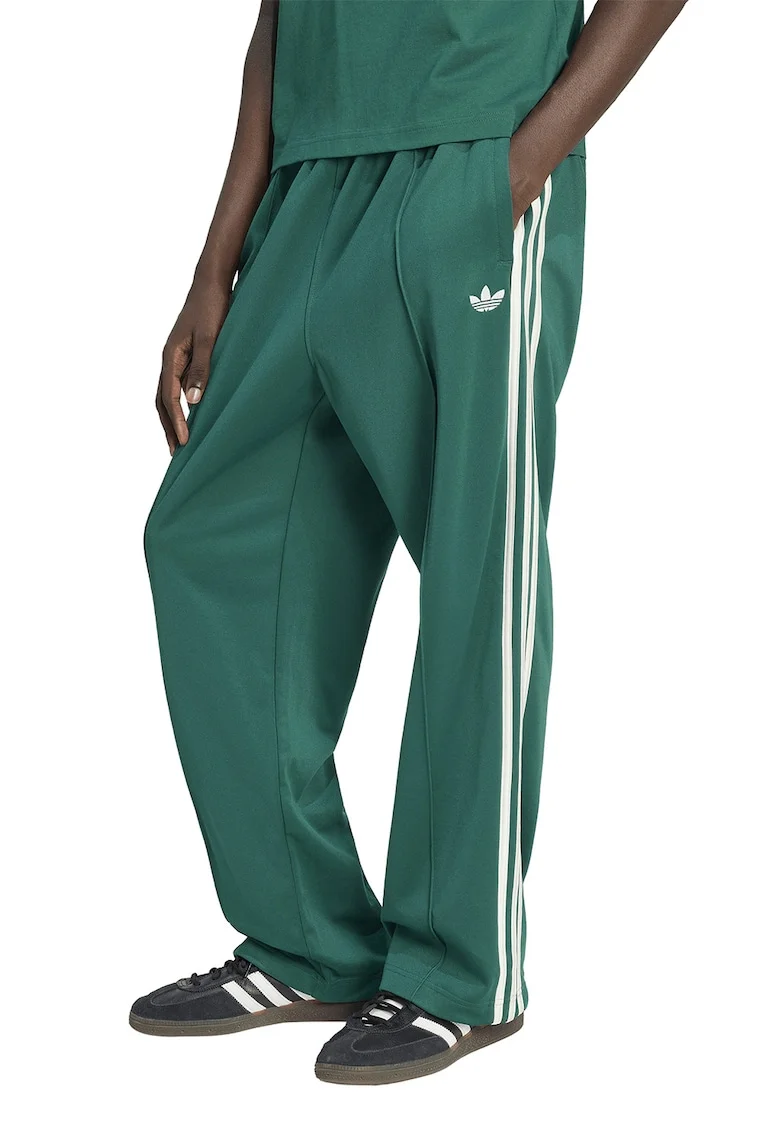 Pantaloni de trening cu segmente logo laterale, Verde aquamarin