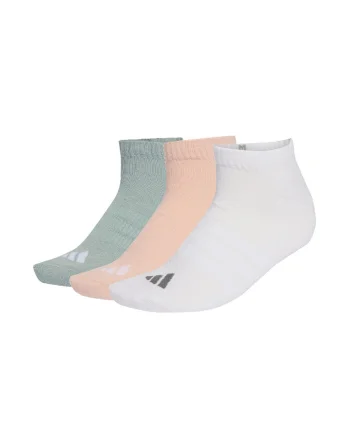 Set de sosete unisex pana la glezna, cu amortizare Essentials - 3 perechi, Alb/Piersica/Verde aquamarin
