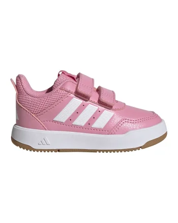 Pantofi sport Tensaur Sport 3.0 de piele ecologica cu velcro, Roz pastel/Alb optic