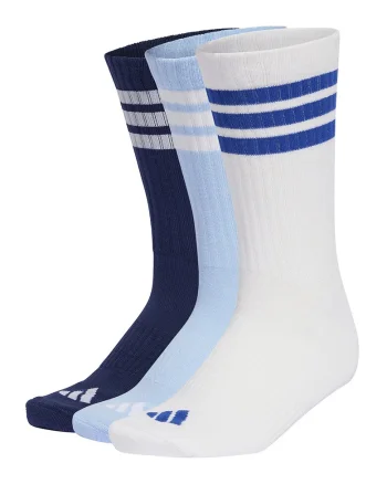 Set de sosete lungi unisex cu striatii - 3 perechi, Albastru ultramarin/Alb optic/Albastru deschis