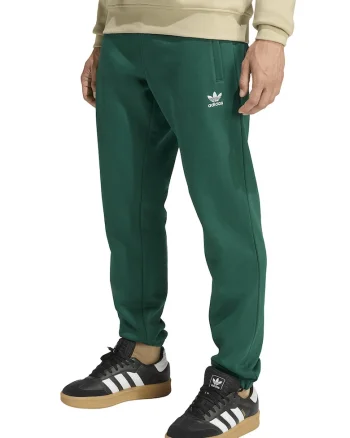 Pantaloni de trening slim fit cu buzunare Trefoil Essentials, Verde englez/Alb optic