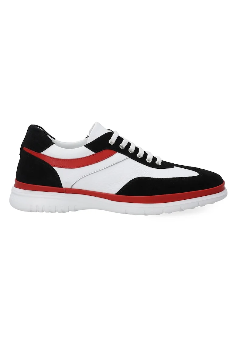 Pantofi sport din piele si piele intoarsa