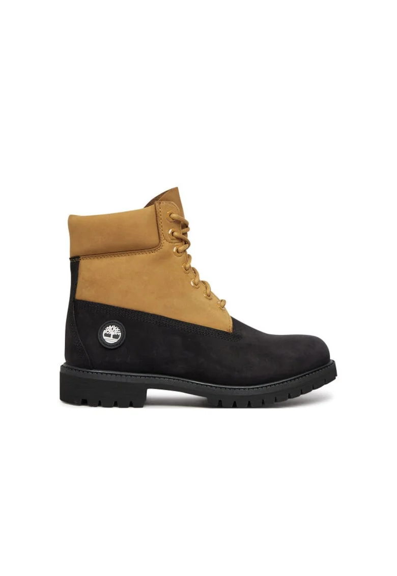 Bocanci de drumetie barbati  TB0A2P6WEMJ1, Piele naturala, Negru/Galben