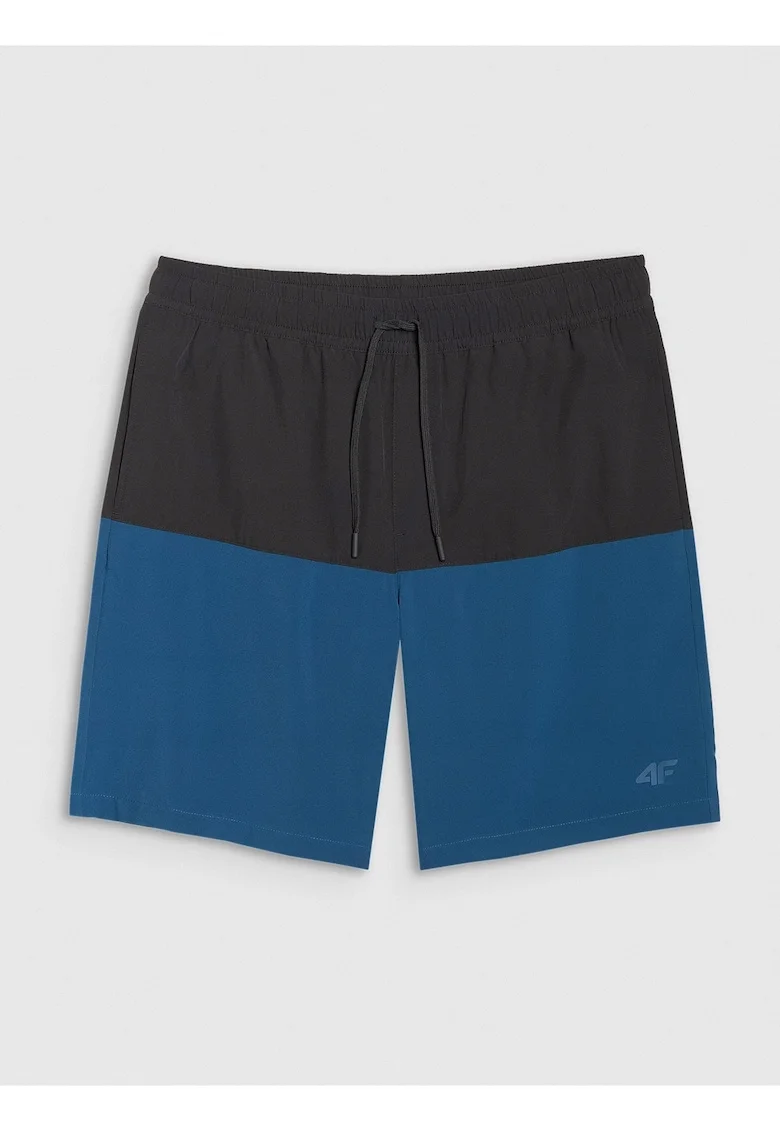 Pantaloni scurti de plaja  barbati, poliester, Negru/Albastru