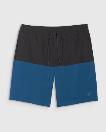 Pantaloni scurti de plaja  barbati, poliester, Negru/Albastru