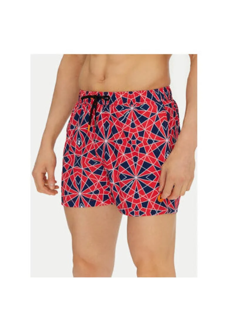Pantaloni scurti de baie barbati  DW1222M-SIPO20, Poliester, Albastru, Rosu