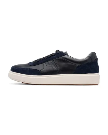Pantofi sport low-cut de piele cu perforatii, Albastru ultramarin