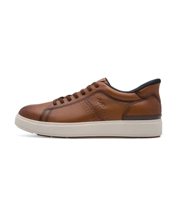 Pantofi sport low-cut de piele, Maro pamantiu
