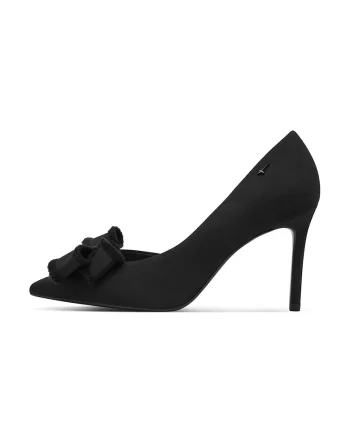 Pantofi stiletto cu aplicatie funda, Negru