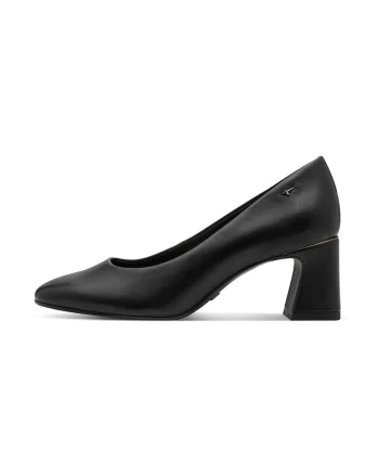 Pantofi de piele cu varf rotund, Negru