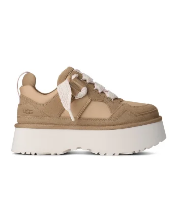 Pantofi sport din piele intoarsa si material textil cu talpa demi-wedge Astromel, Bej