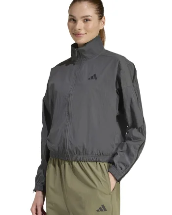 Bluza de trening cu fermoar si logo, Gri inchis