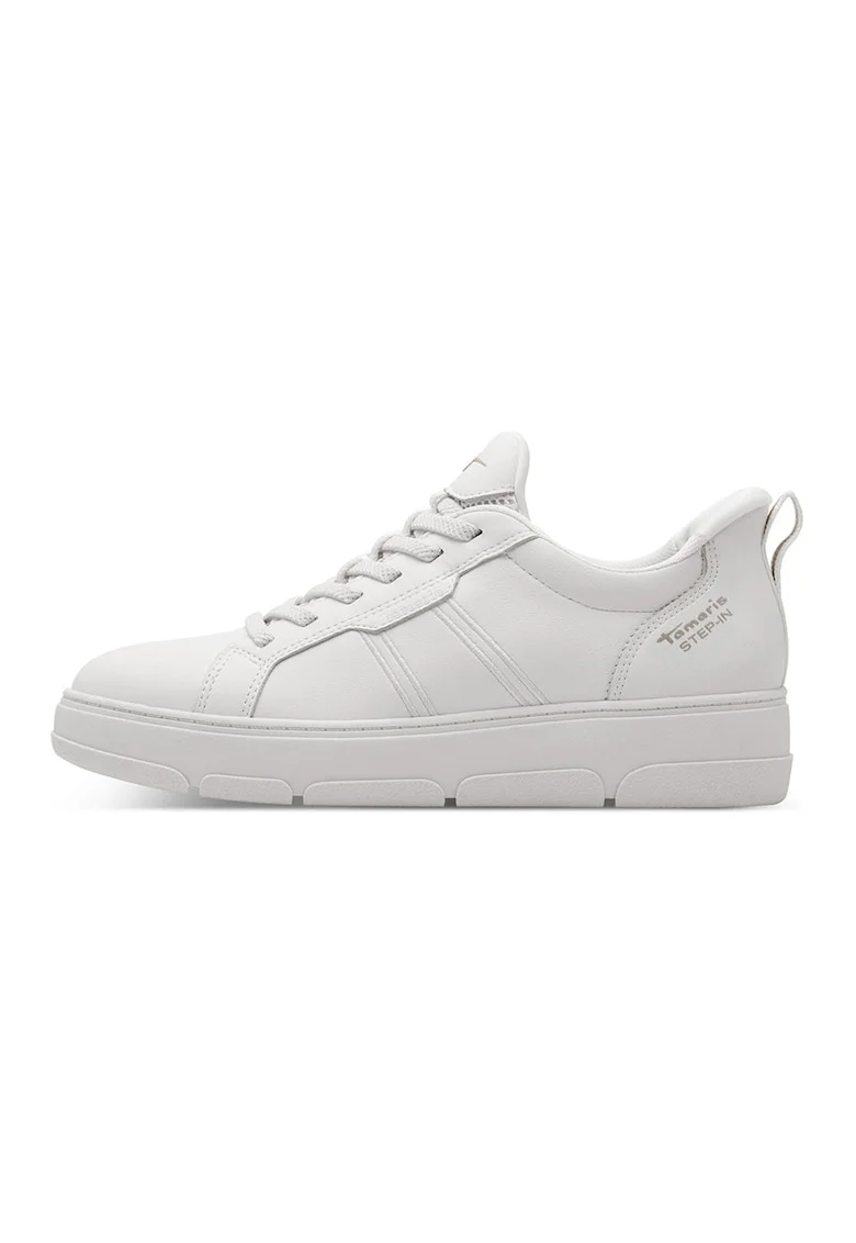 Pantofi sport wedge din piele intoarsa, Alb