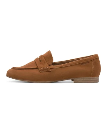 Pantofi loafer din piele cu model uni, Maro cognac