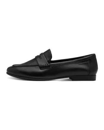 Pantofi loafer din piele cu model uni, Negru
